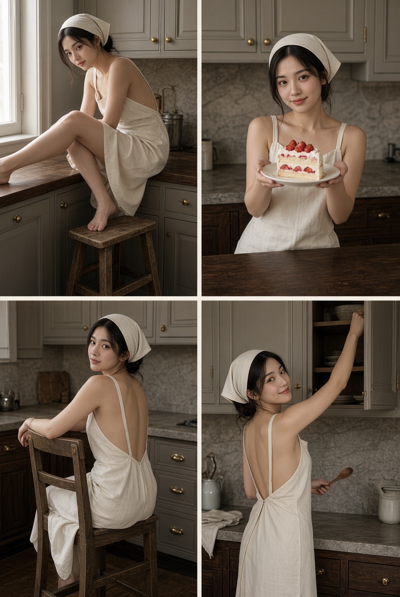 根据右边的图片提示词，分别用 Grok Imagine 和 GPT Image 2.5 生成组图：一种美丽，一种性感的东