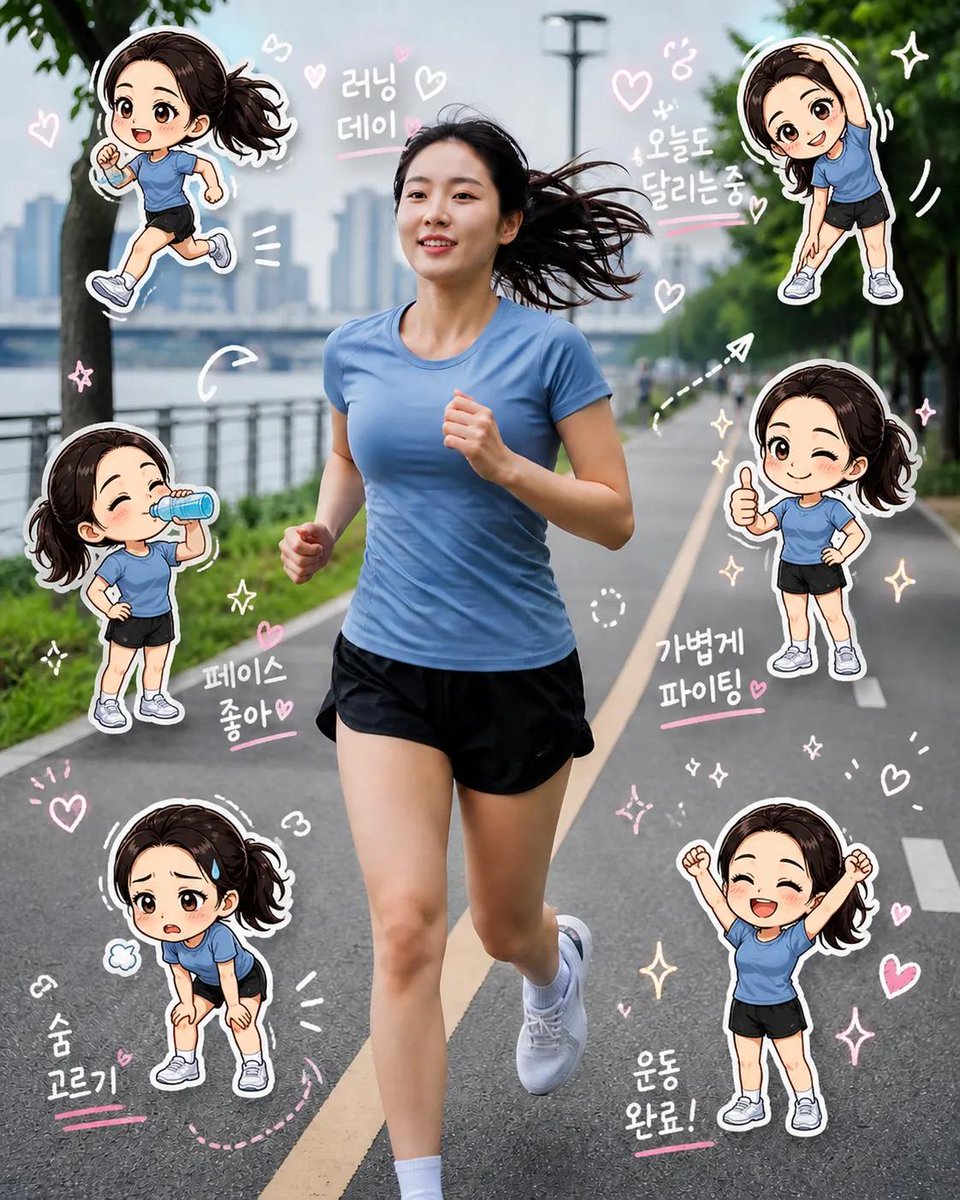 Create a high-quality “chibi clone sticker diary photo” base