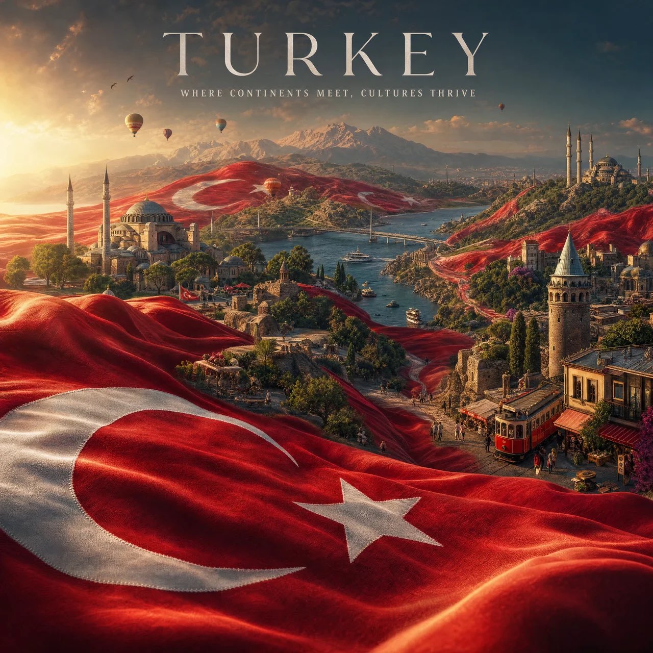 The flag becomes the country