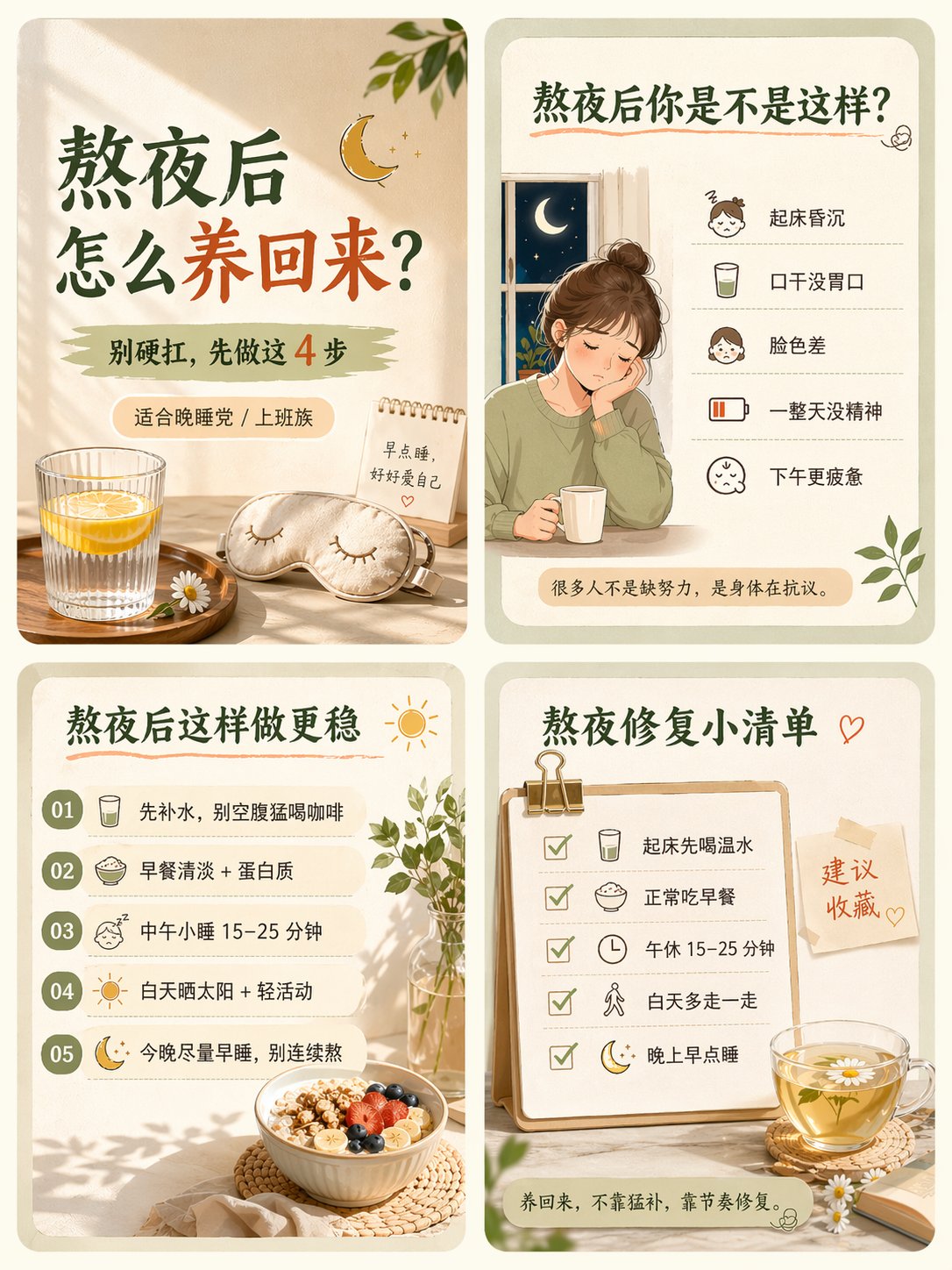 请生成一张适合小红书发布的“养生赛道”图文内容母版大图。