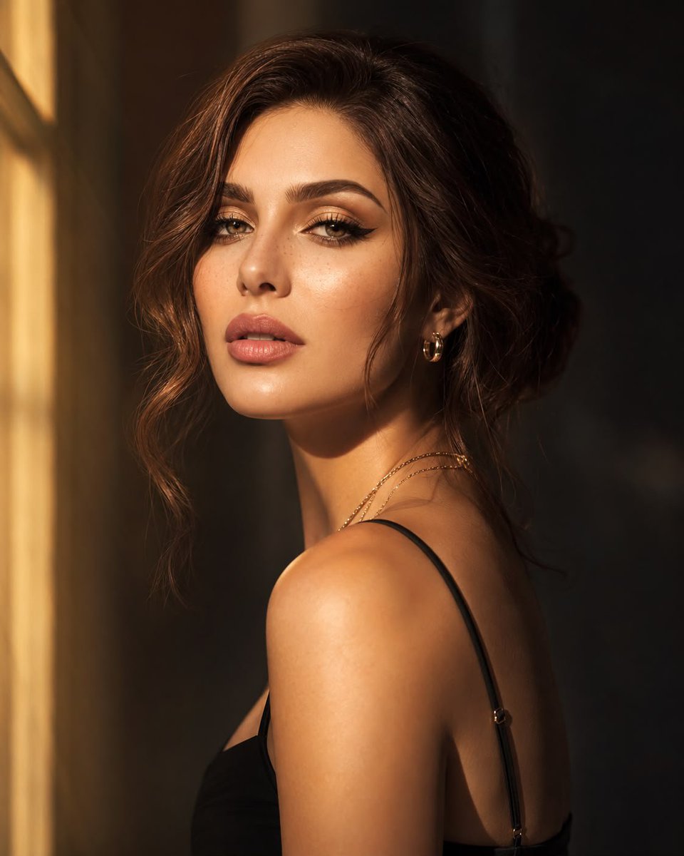 A hyper-realistic luxury beauty portrait featuring the exact