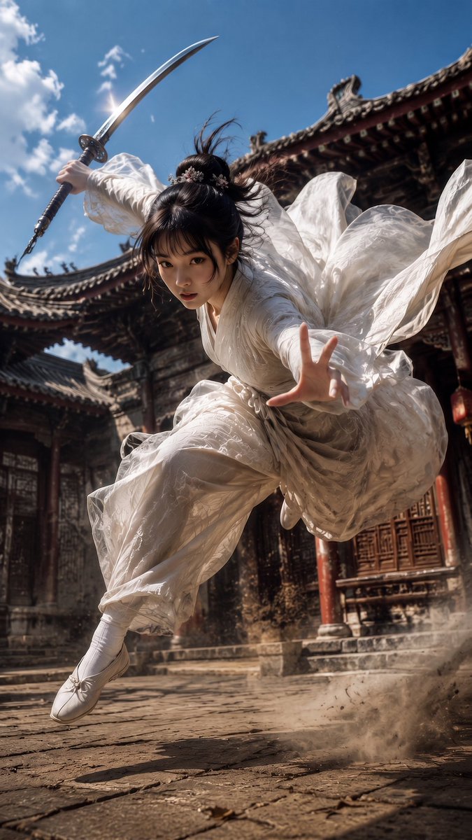 Prompt: Masterpiece, ultra-realistic cinematic Chinese wuxia