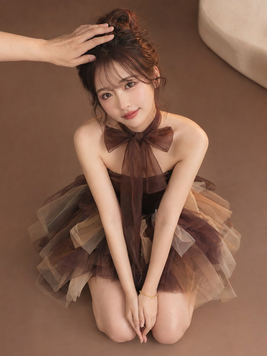 A highly photorealistic 3:4 vertical editorial fashion portr