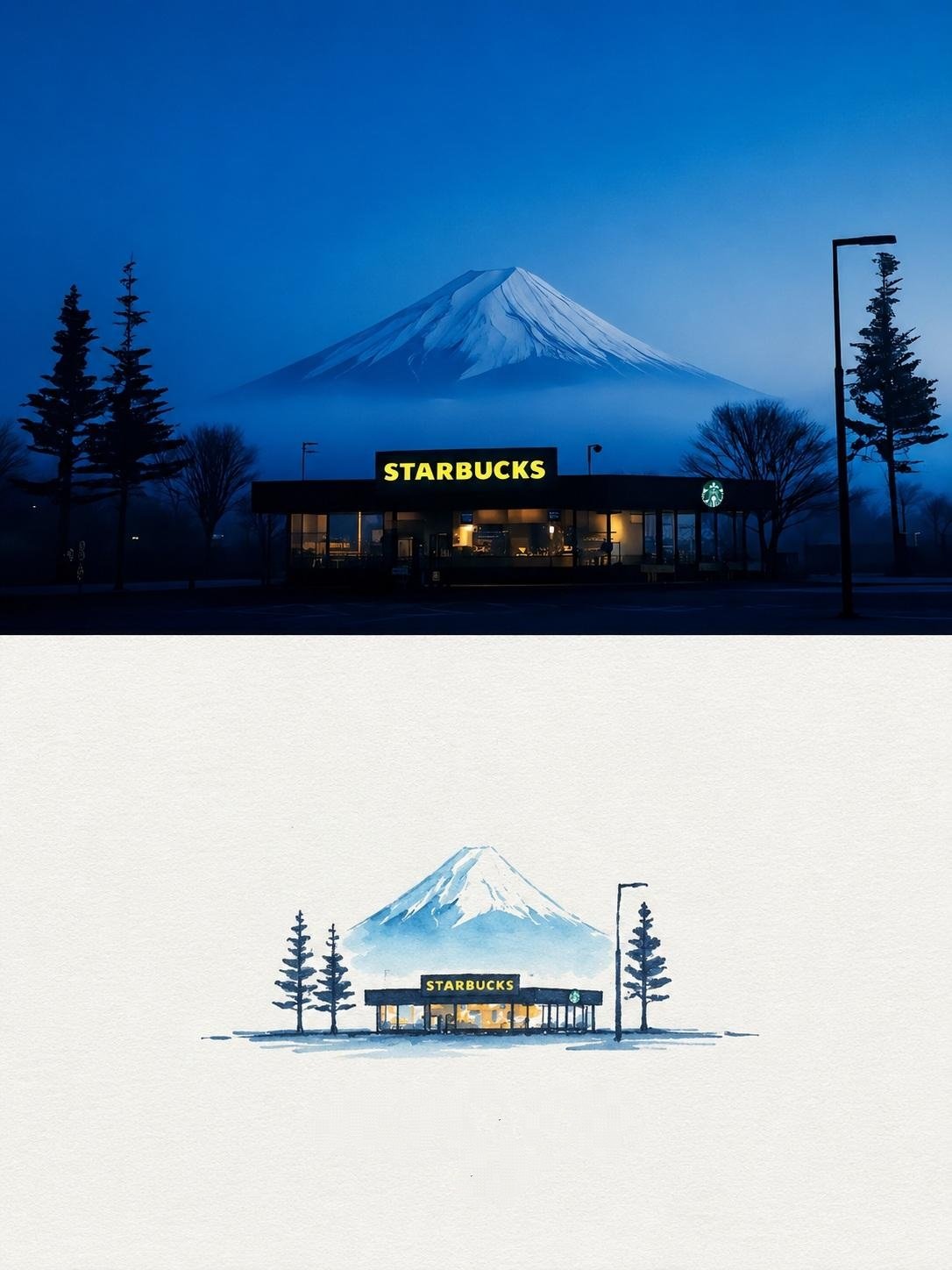 Transform the reference photograph into a delicate Japanese