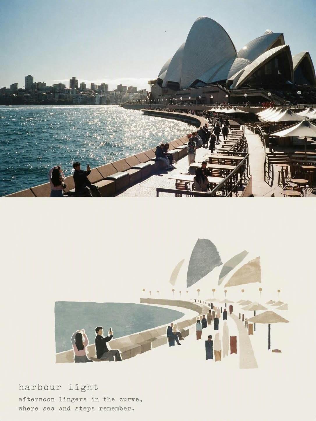 Transform the reference photograph into a minimalist editori