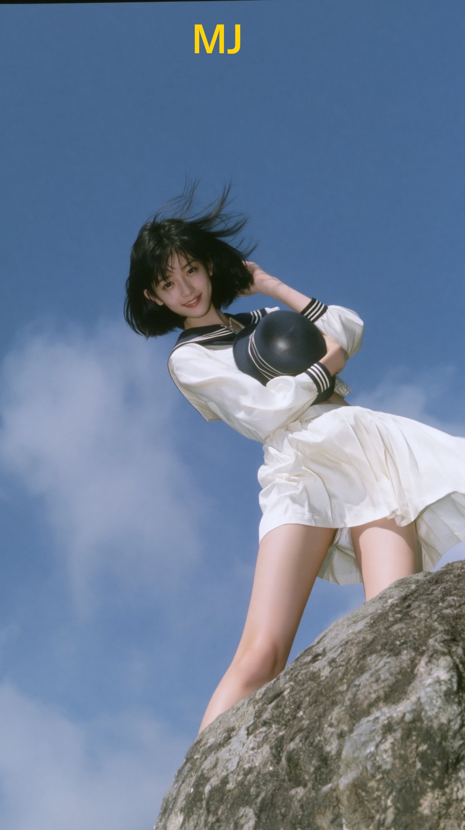 Showa 1980s Japanese retro cinematic outdoor capture, an ele