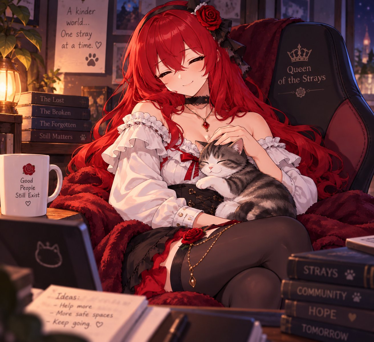 Create a RANDOM wholesome character moment using **1 or 2 ch