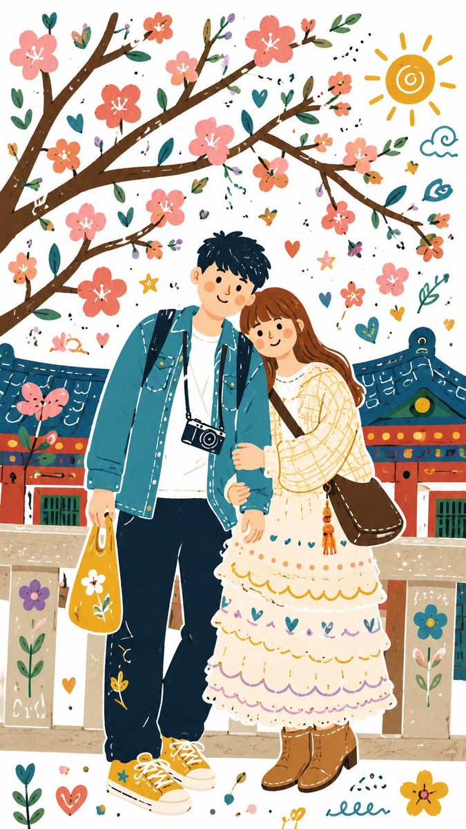 Transform your image into a Decorative Folk Flat Illustratio