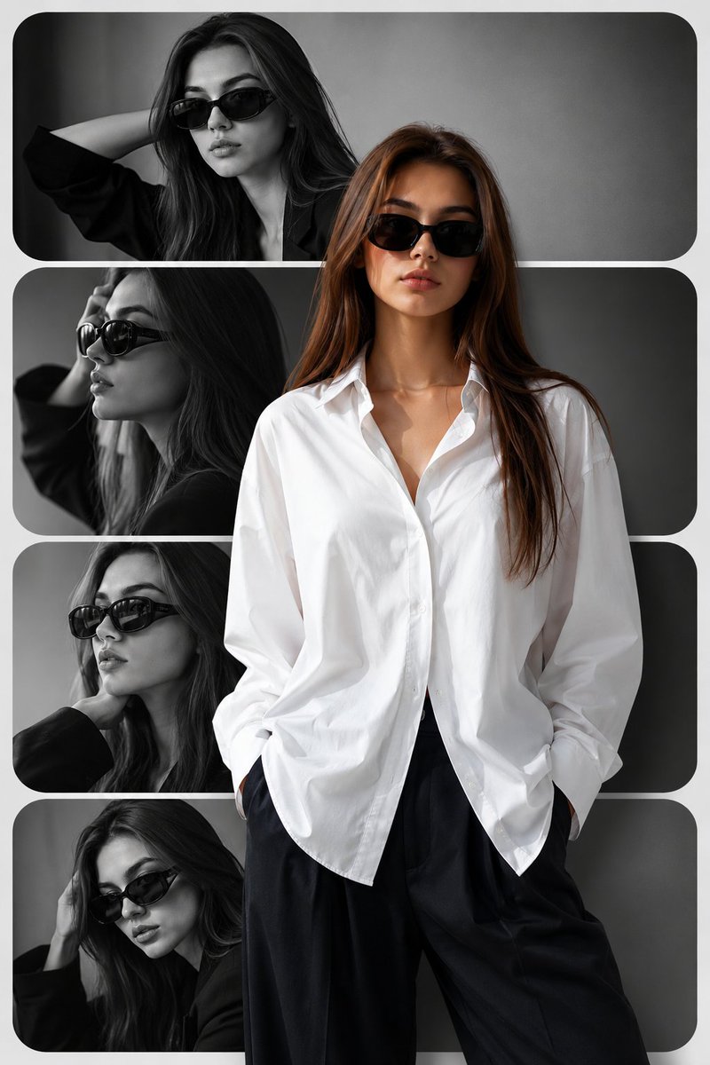 MODERN EDITORIAL COLLAGE POSTER DESIGN. THE BACKGROUND FEATU