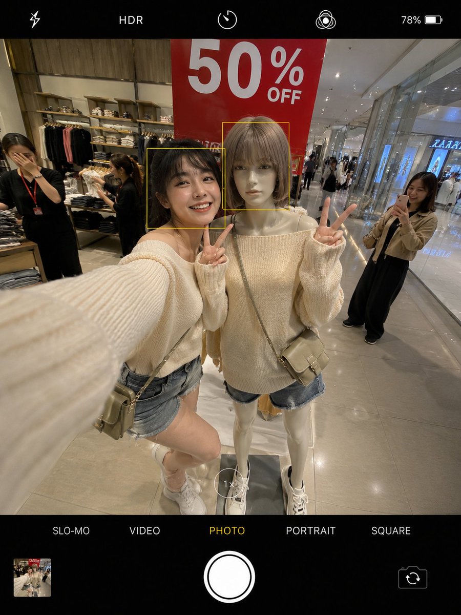 Ultra-realistic cinematic smartphone selfie. Beautiful young