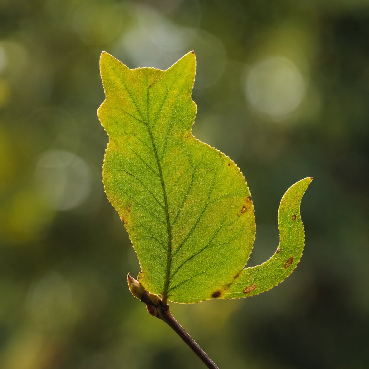 Create a photorealistic image of a leaf that looks in the sh
