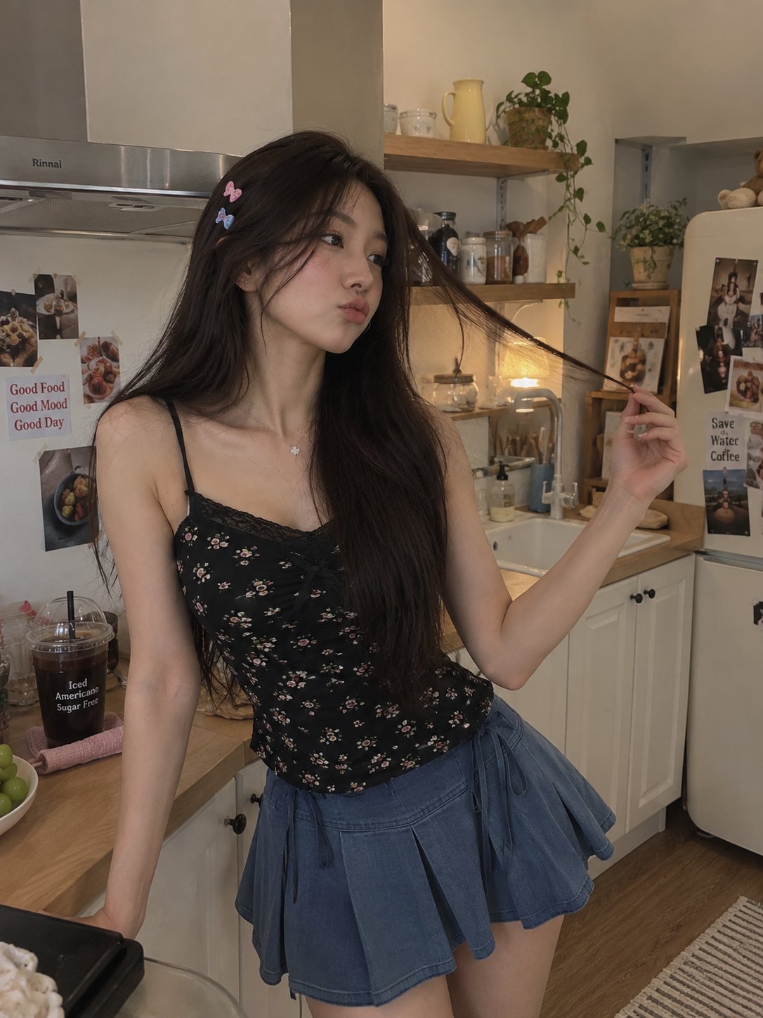 A high-quality candid lifestyle portrait of a young woman st