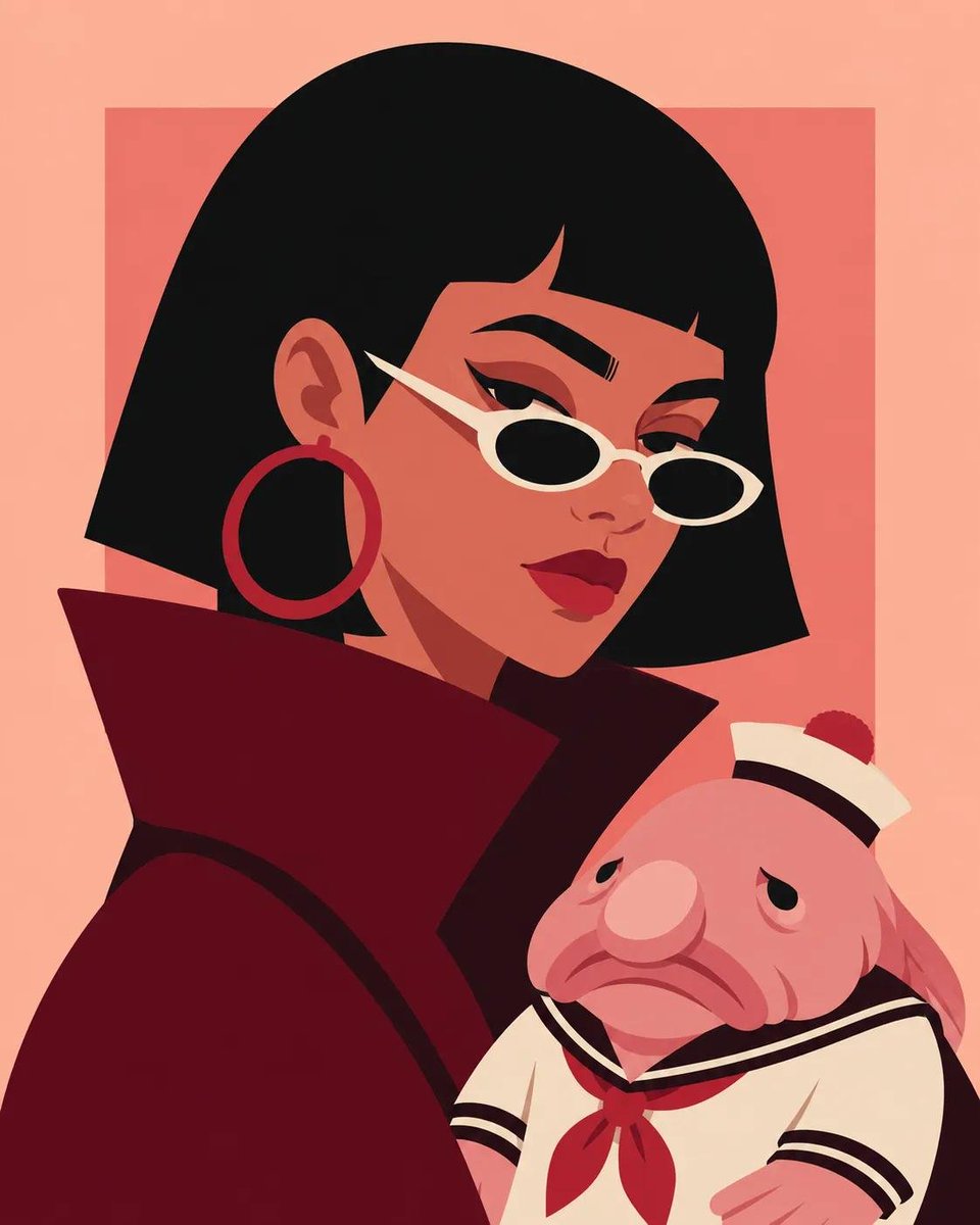 Editorial flat-vector portrait of [CHARACTER] in a tight bus