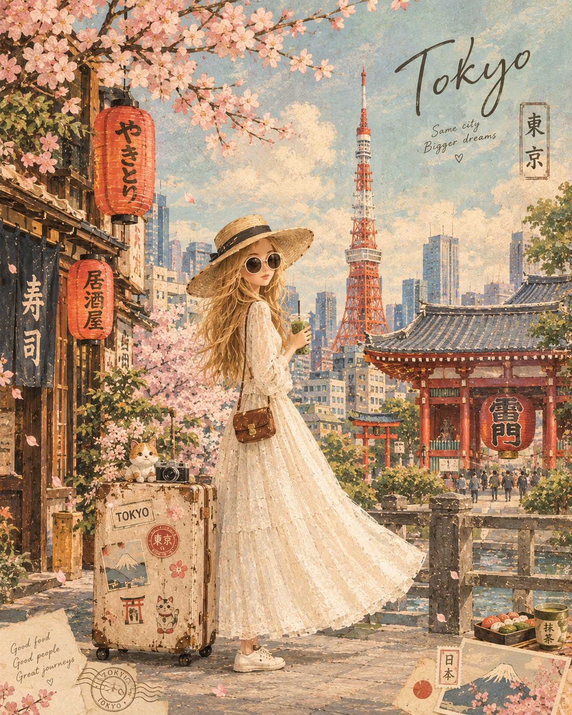 Create a whimsical vintage travel illustration featuring [CO