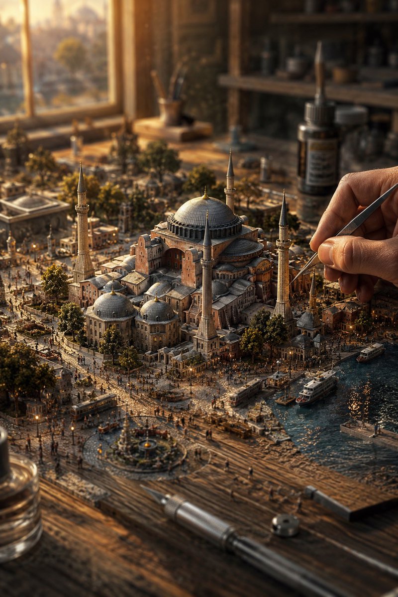 A hyper-detailed miniature diorama of [CITY OR PLACE] seamle