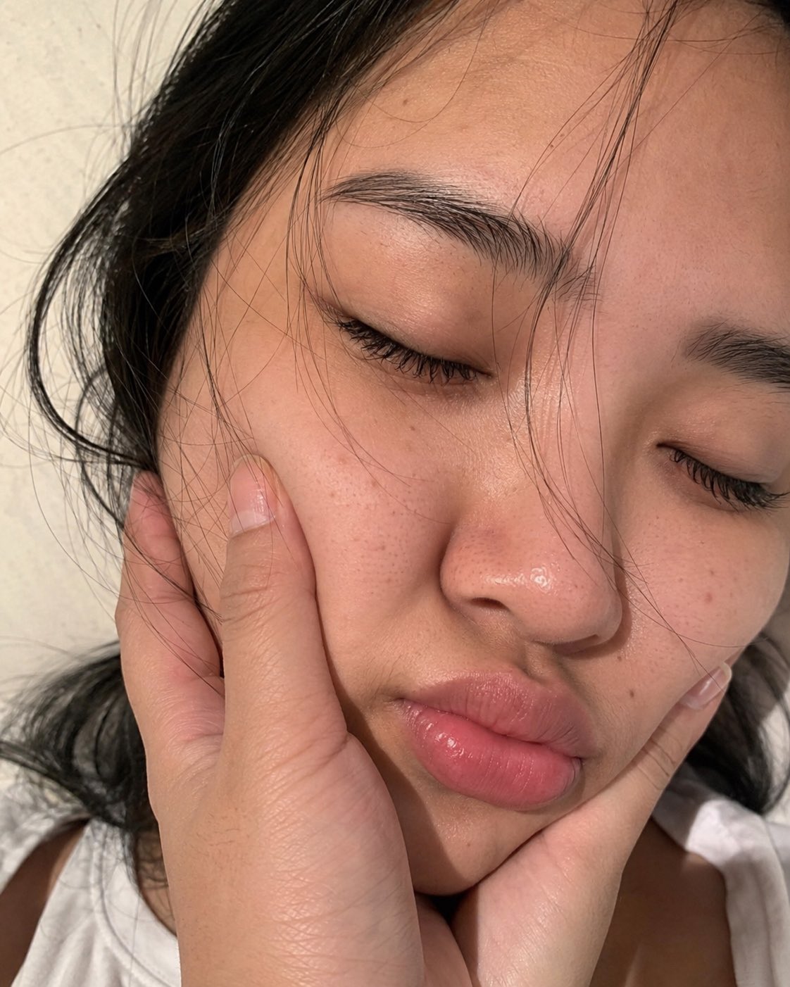 Photorealistic extreme close-up smartphone photograph of an