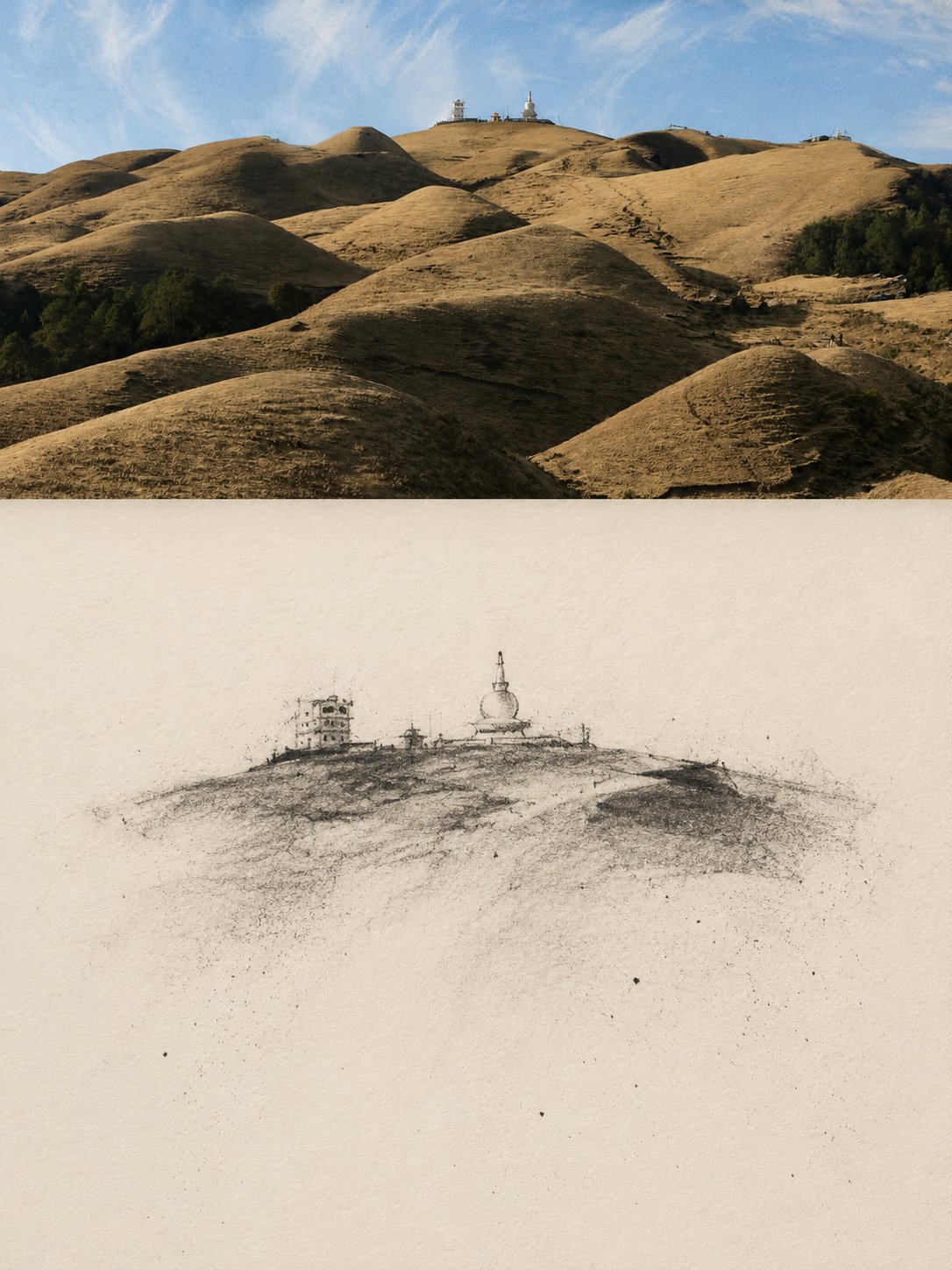 CHARCOAL VANISHING TRAVEL STUDY|Charcoal Vanishing Travel Sk