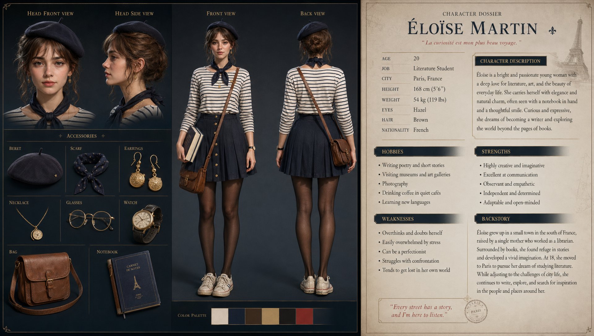 a highly detailed 3D gaming character sheet,   