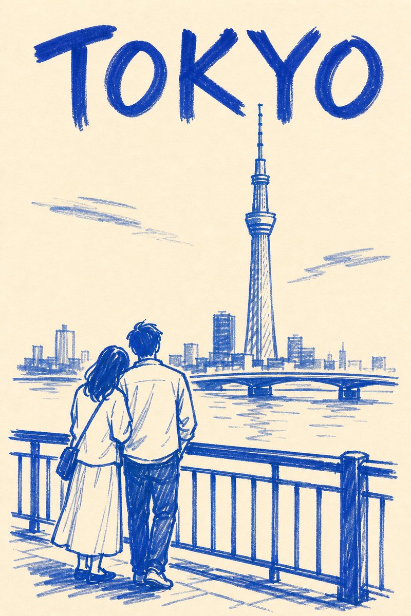 Create a 3:4 vertical minimalist marker-pen travel poster of