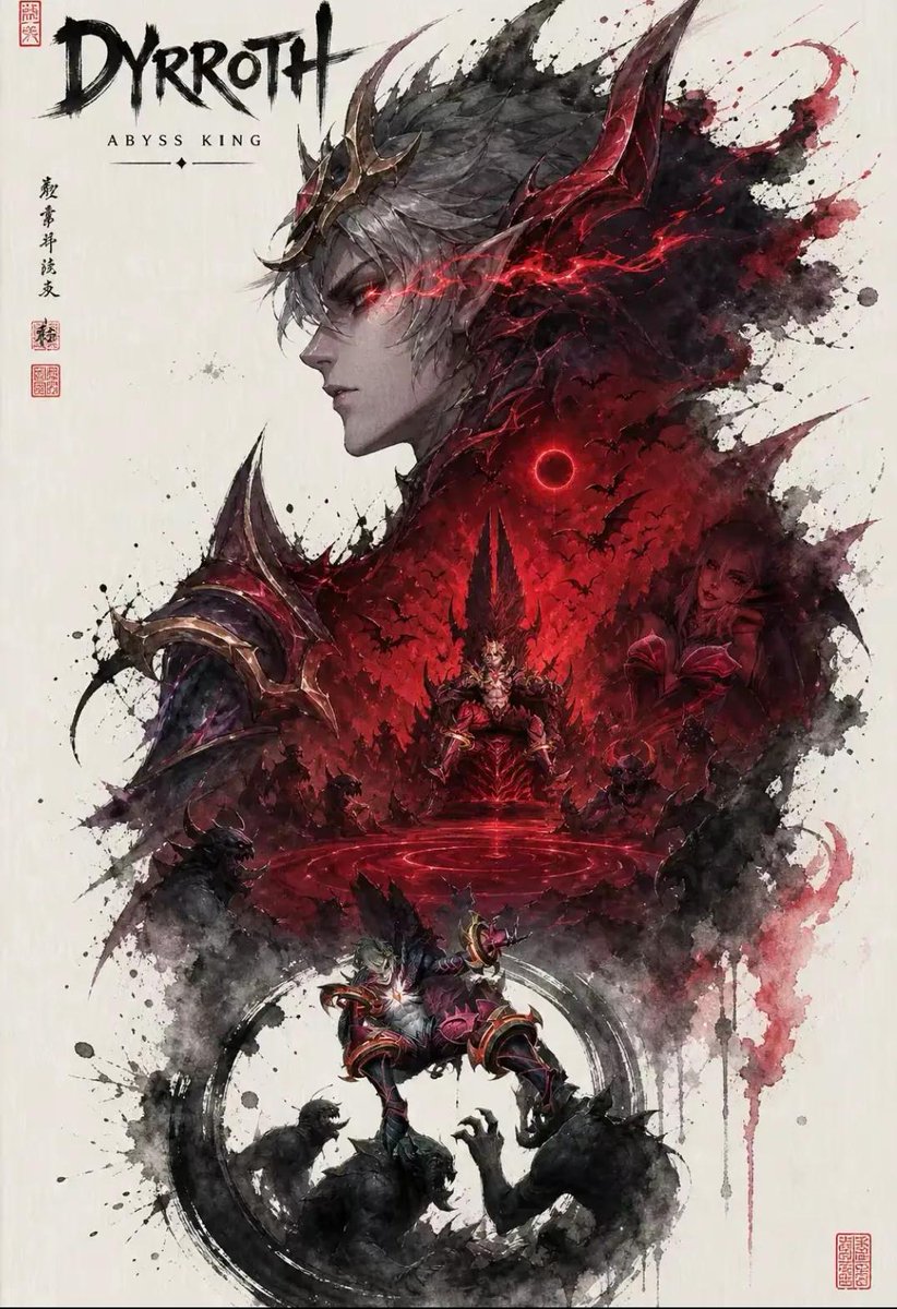Masterpiece dark fantasy anime illustration poster, ultra-de