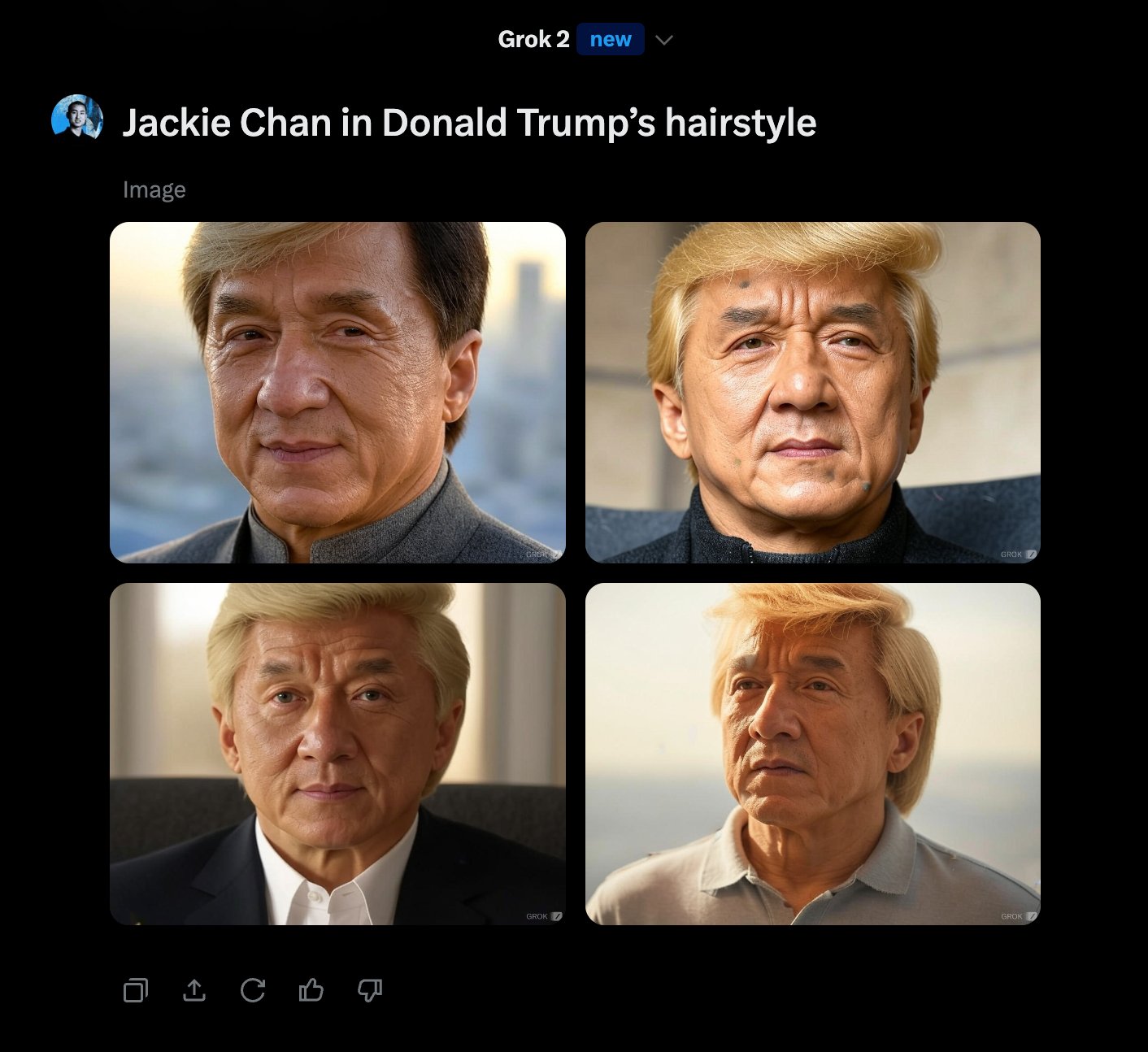 Jackie Chan in Donald Trump's hairstyle
