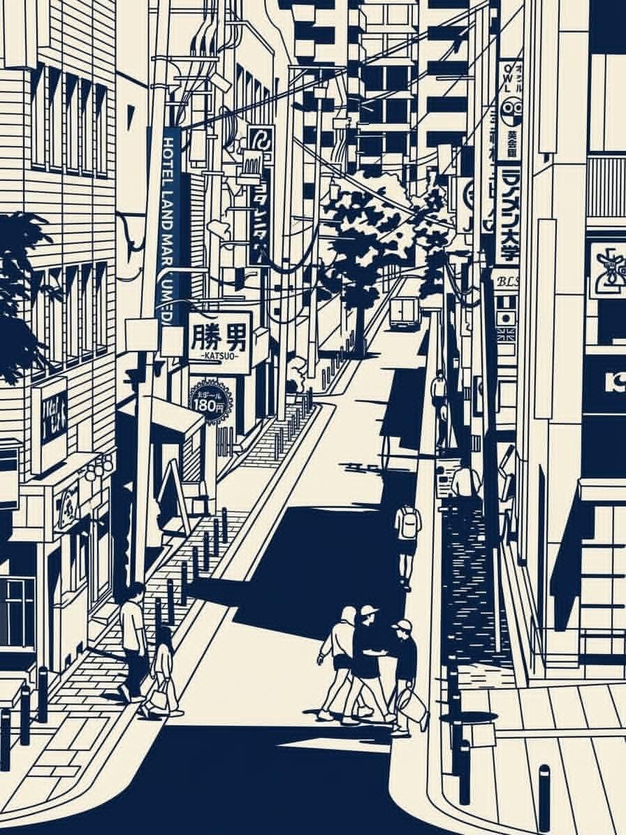 Create a vertical editorial illustration inspired by the ref