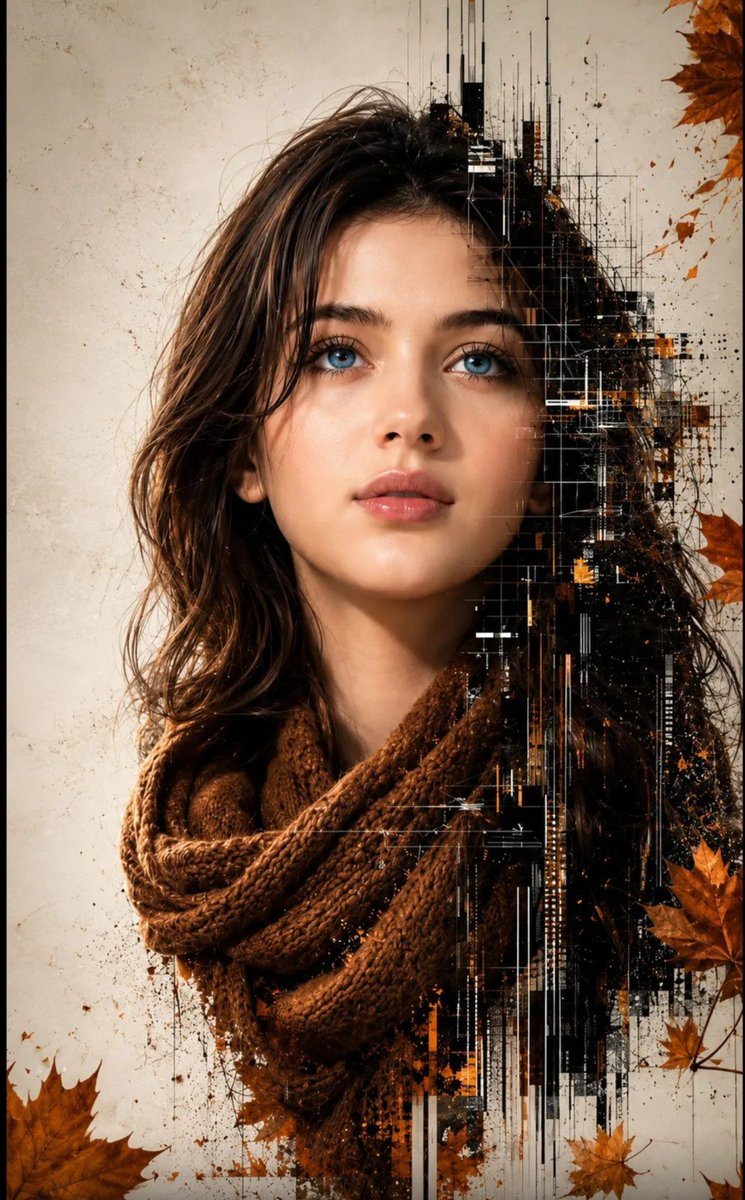 ### Prompt 1: Blue Eyes and Vertical Glitch (Primeira Imagem