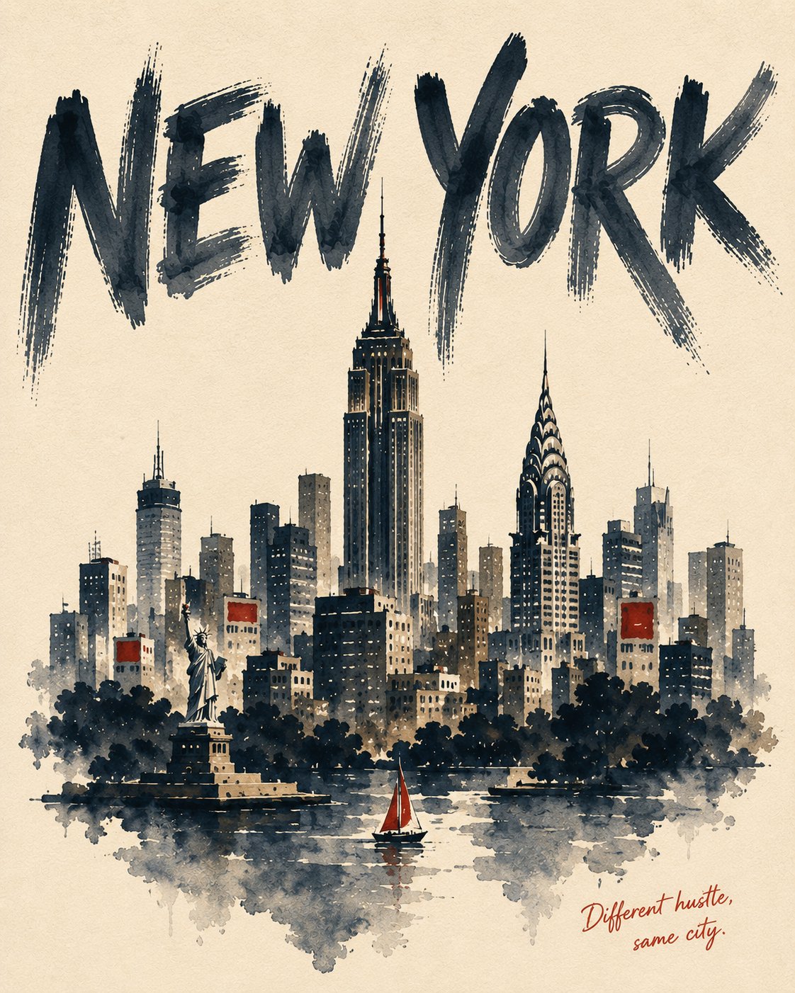 Watercolor City Poster