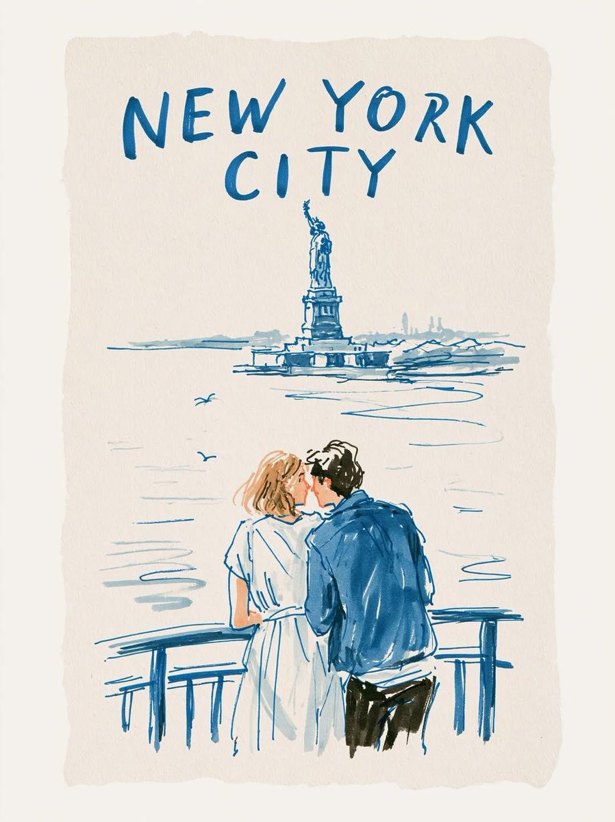 Minimalist marker-pen travel poster of NEW YORK
