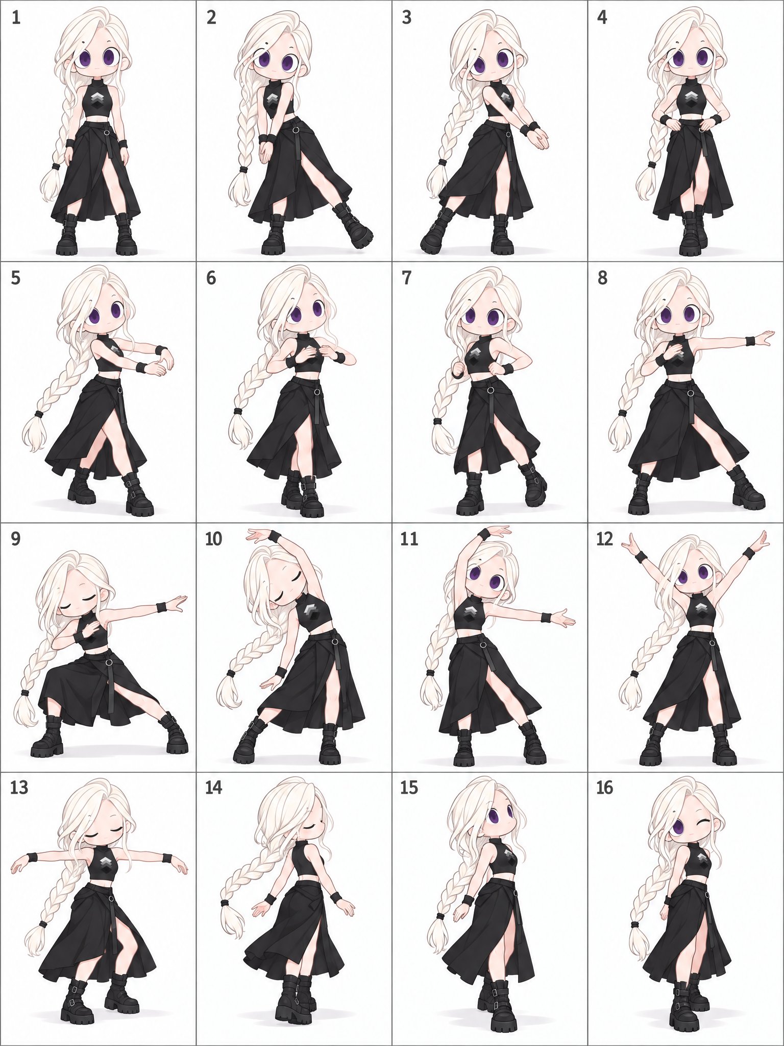Create a polished square-format dance reference sheet featur