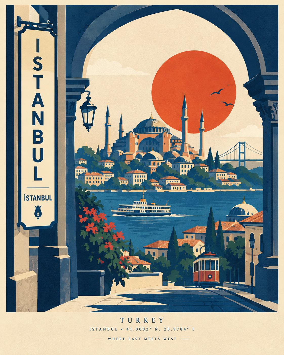 Create a premium modern travel poster for [CITY, COUNTRY], i