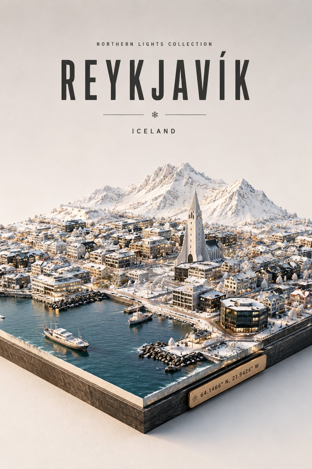 Premium sophisticated editorial winter travel-poster collect