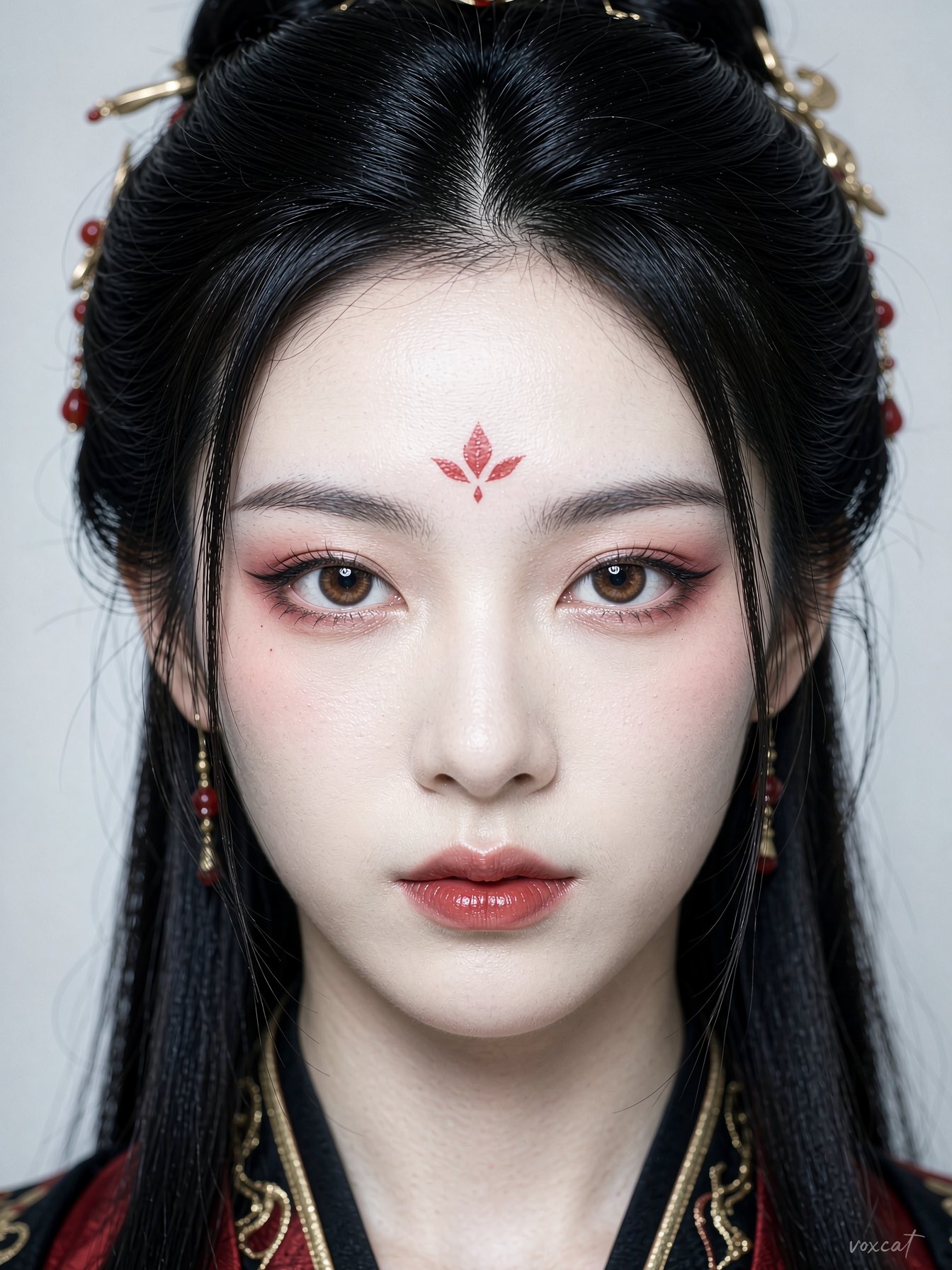 3:4竖幅，证件照相机质感，标准正面人像摄影，真实摄影，高解析度面部细节，画面重点完全落在人物脸部。