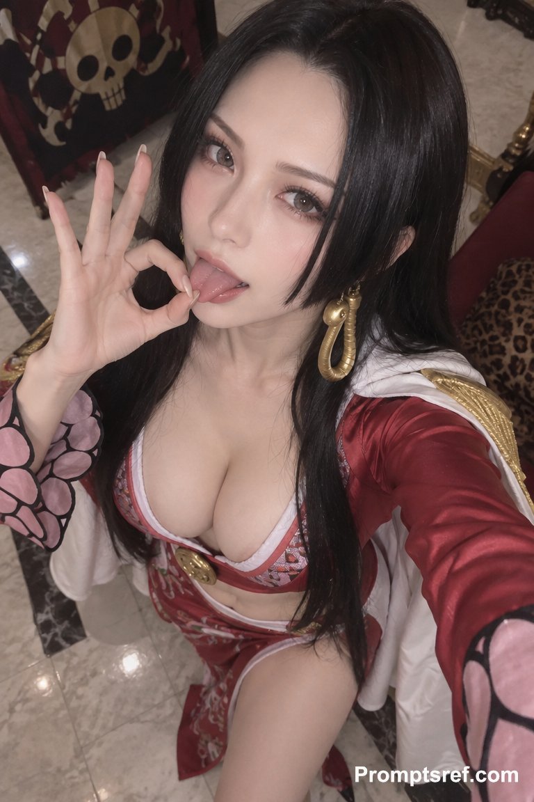 Generate an Instagram Story-style cosplay snapshot of Boa Ha