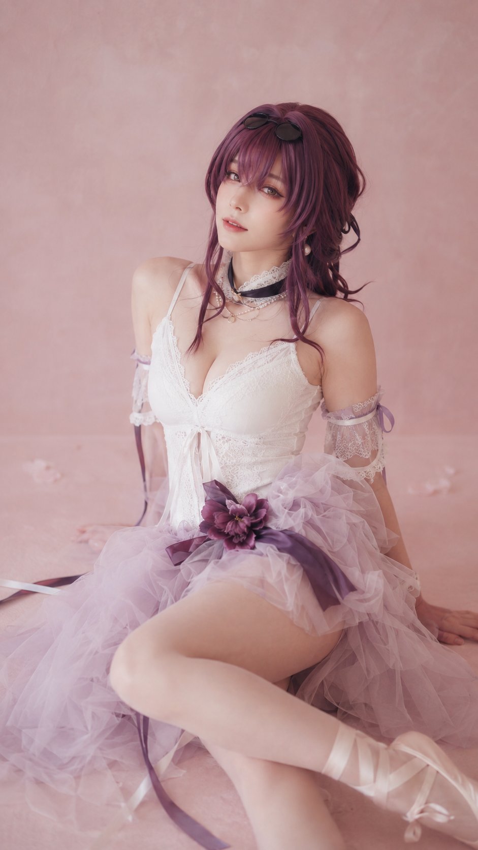 Japanese airy fine-art portrait, soft 35mm film aesthetic. A