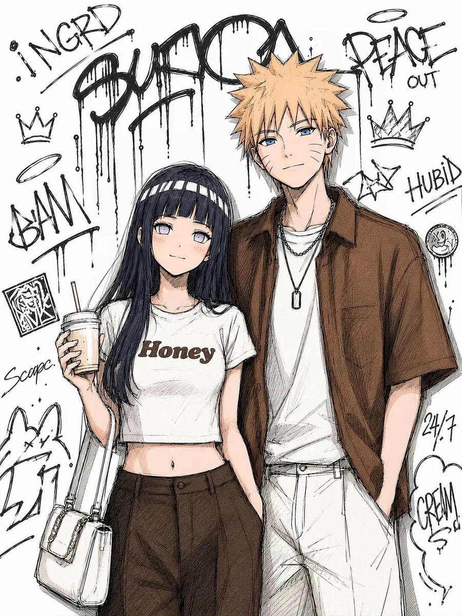 spiky-haired boy and a dark-haired girl with pale lavender e