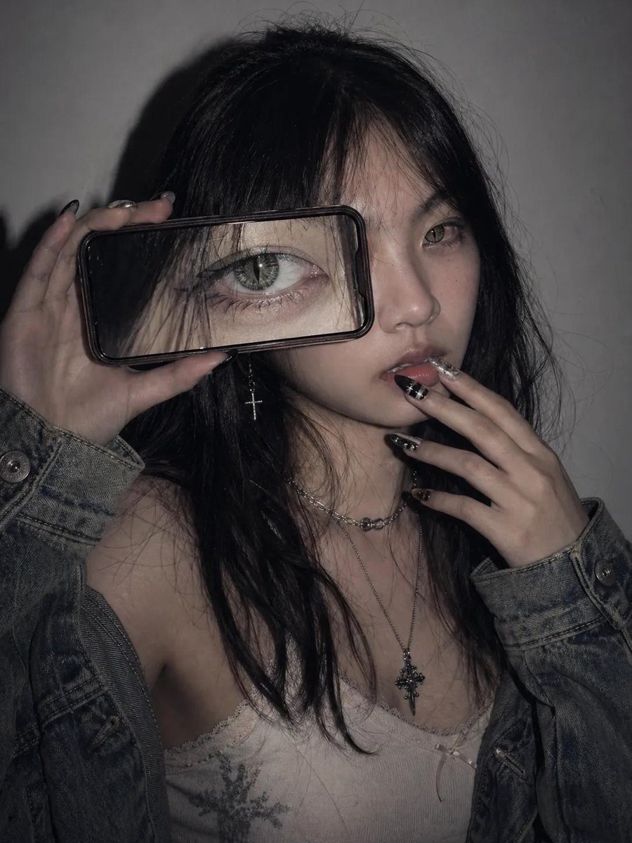 A trendy modern social-media mirror-selfie collage poster fe