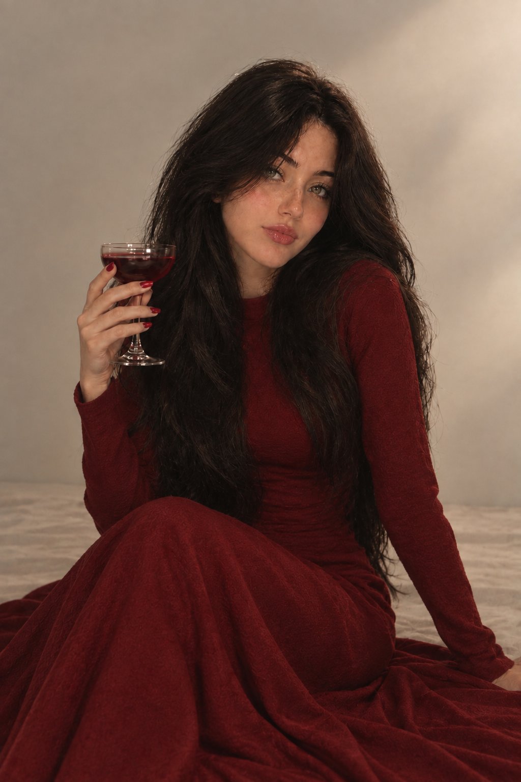 Create two photorealistic luxury fashion portraits of the sa