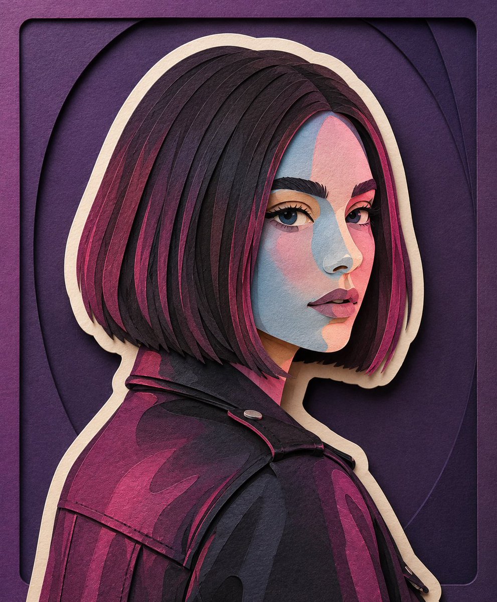 Convert this image into a soft, handcrafted paper-cut layere