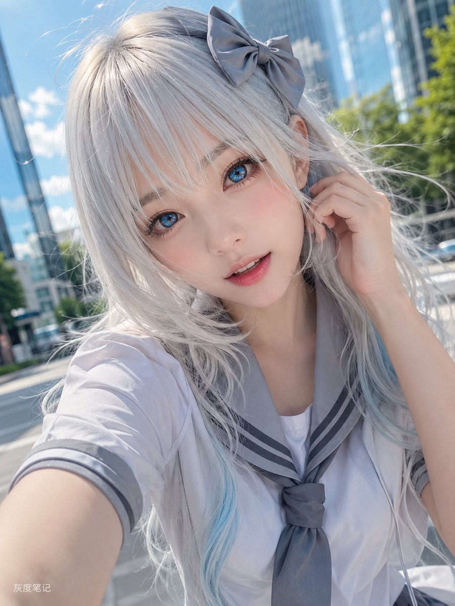超写实动漫真人融合(Anime Realism),日系Cosplay少女,约20岁,白皙细腻肌肤,精致鹅蛋脸,小巧鼻梁,