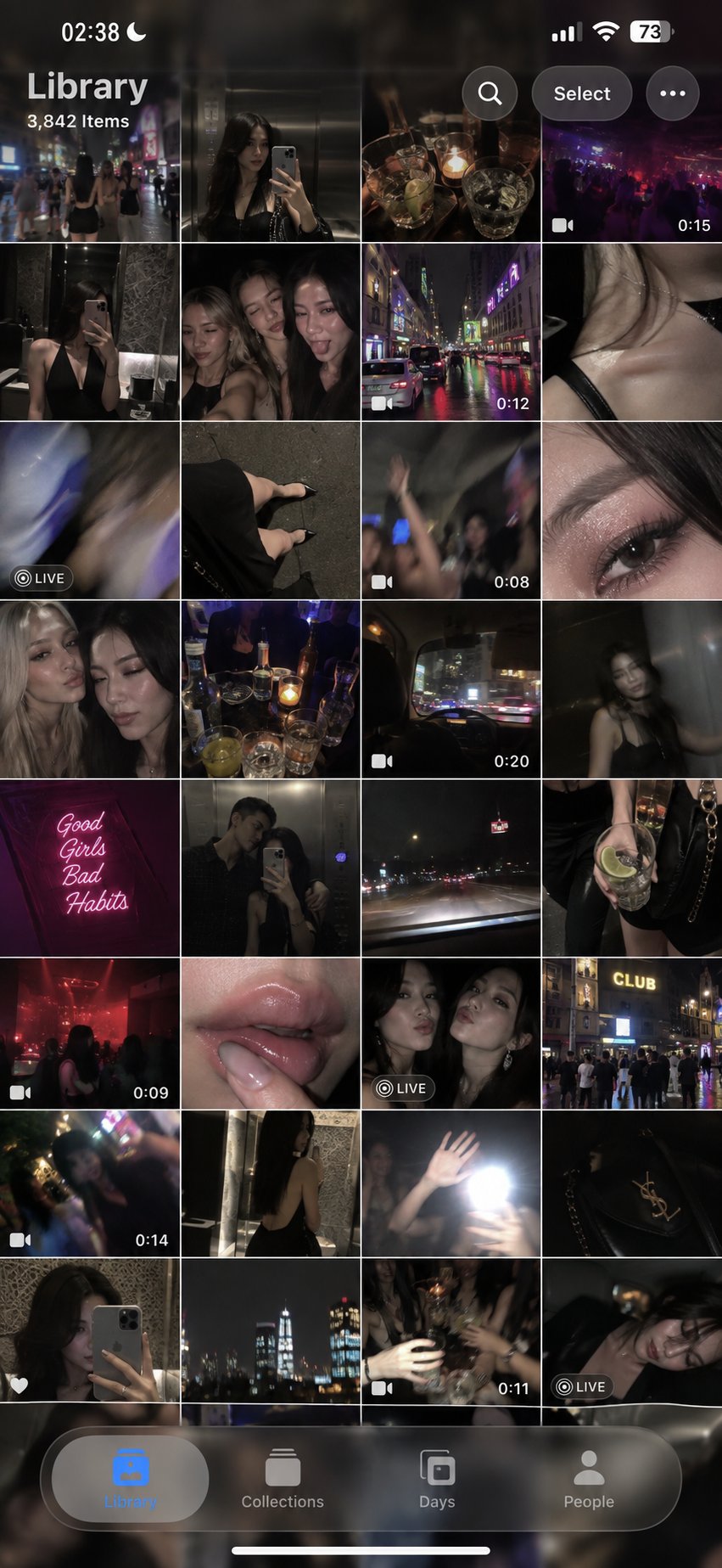 生成一张以「深夜派对散场」为主题的 iPhone 18 Pro Max 原生照片 App 截图,呈现最新版 iOS Li