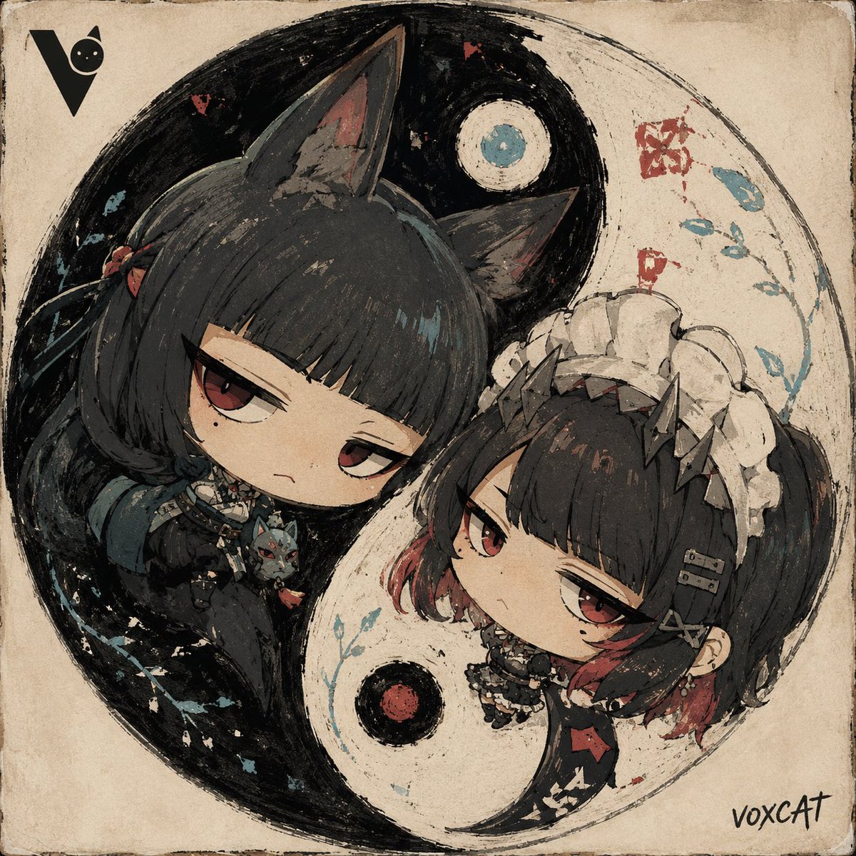 东方太极 × 独立动画角色设计，这次尝试把二次元角色放进“阴阳鱼”的视觉逻辑里。