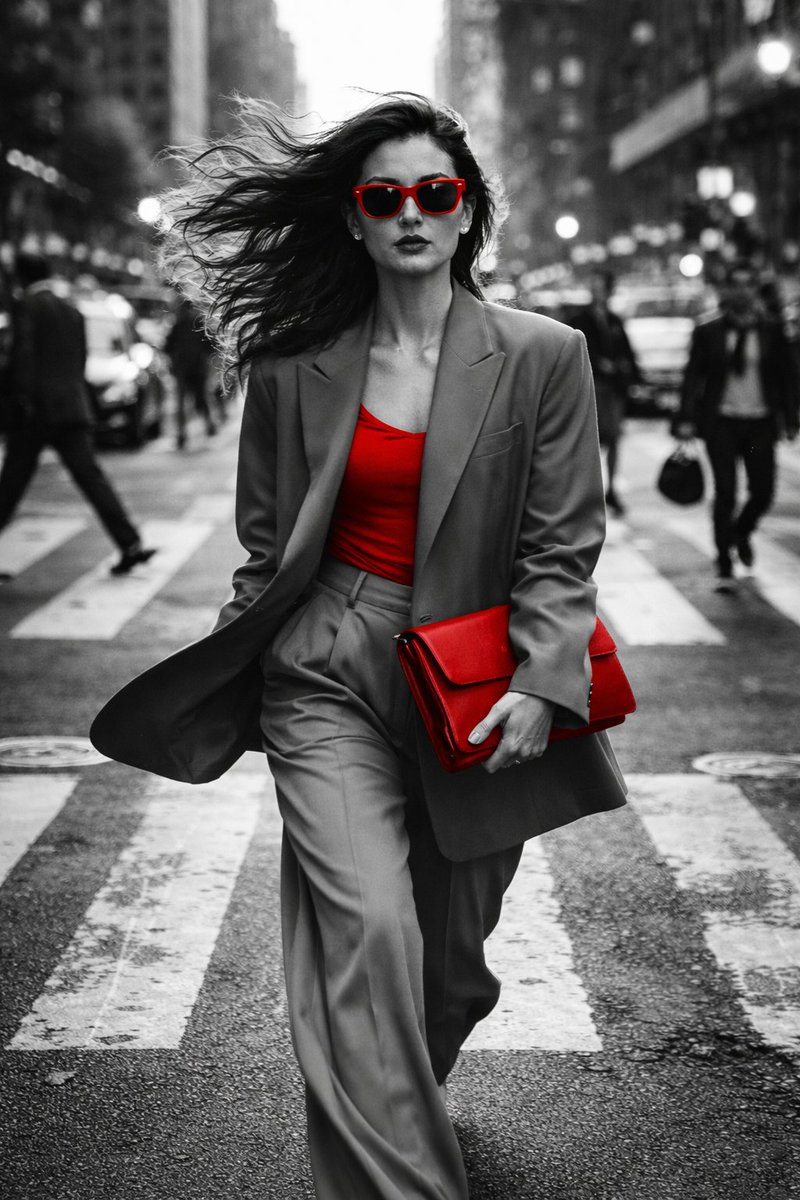 Generate a hyper-realistic black and white street fashion ph