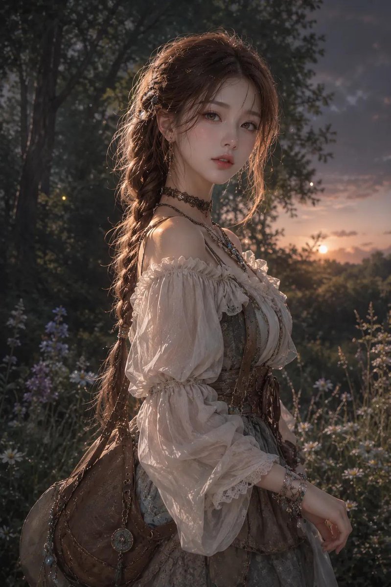 Semi-realistic anime style young Korean woman in her 20s bas