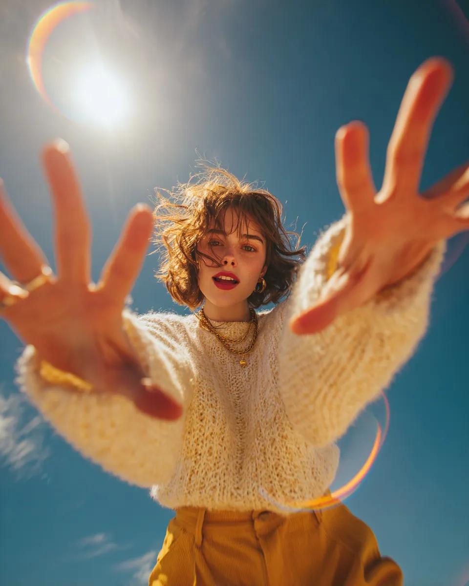 Ultra-realistic editorial fashion portrait captured from an