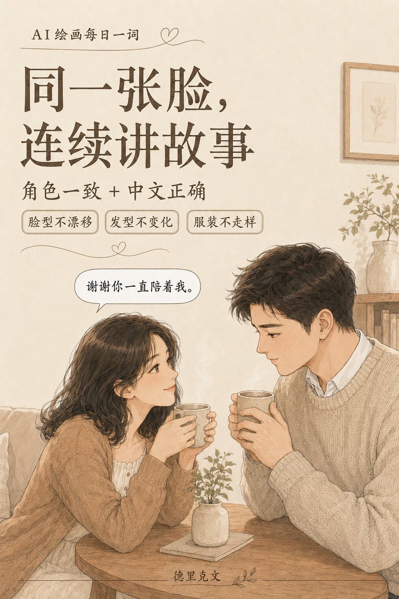 以前用AI做系列四格漫画,最怕两件事:画完第一张,第二张就换脸。