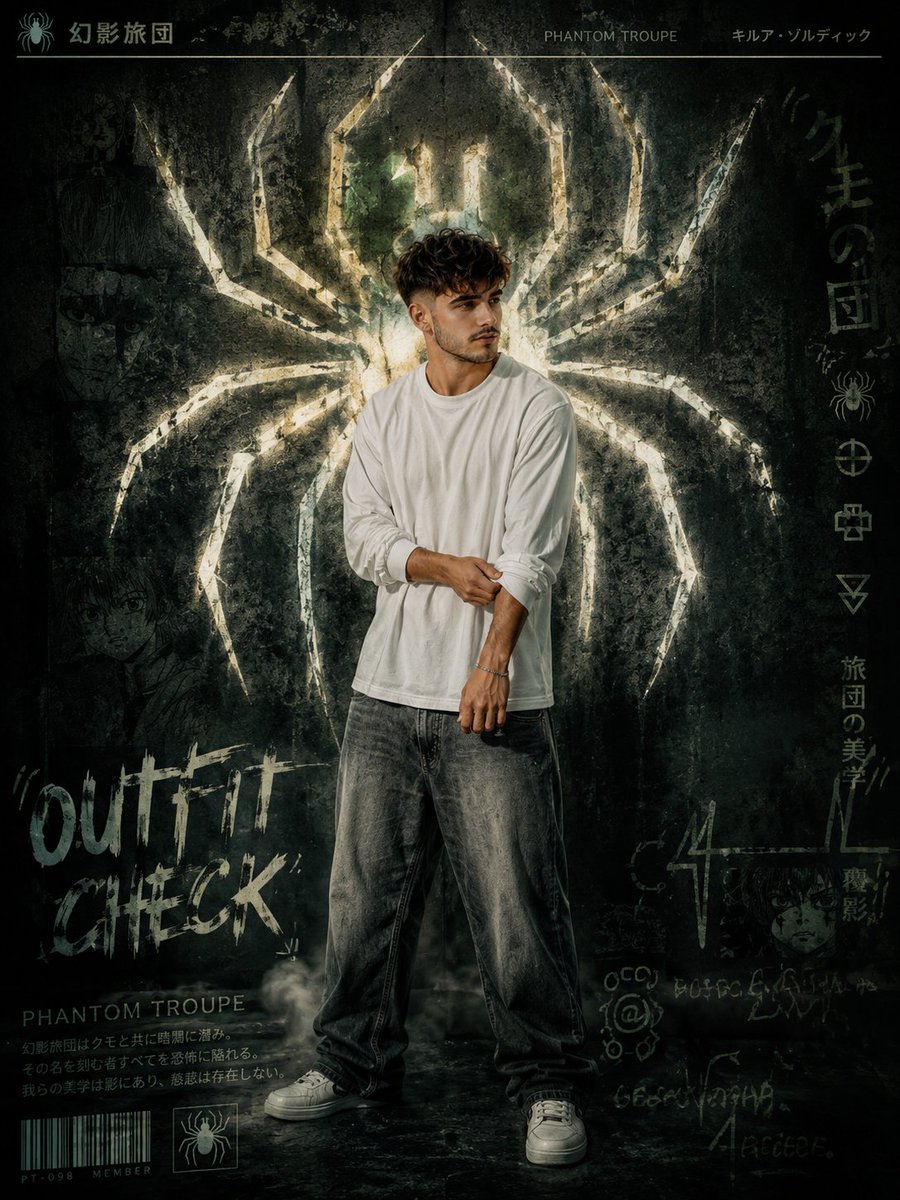 A hyper-realistic anime streetwear poster featuring a young