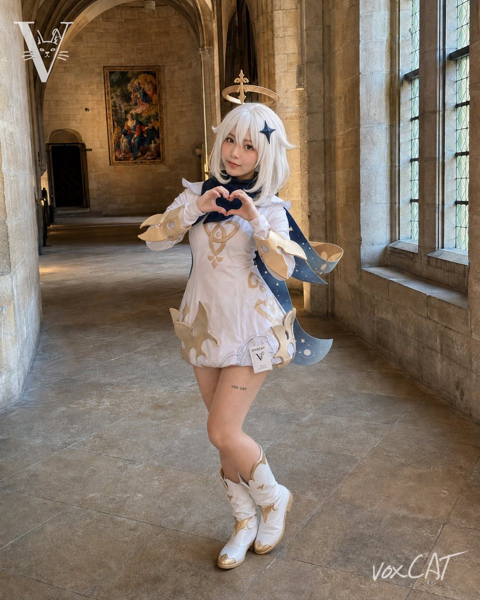 古堡长廊中的星辉少女